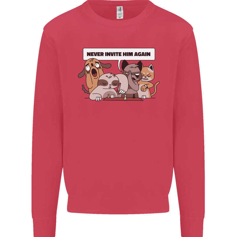 Sloth Board Games Funny Mens Sweatshirt Jumper Heliconia