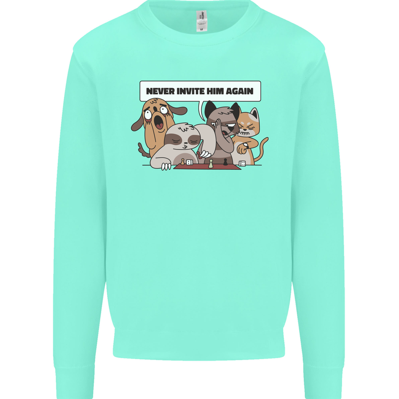 Sloth Board Games Funny Mens Sweatshirt Jumper Peppermint
