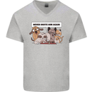 Sloth Board Games Funny Mens V-Neck Cotton T-Shirt Sports Grey