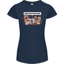 Sloth Board Games Funny Womens Petite Cut T-Shirt Navy Blue