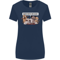 Sloth Board Games Funny Womens Wider Cut T-Shirt Navy Blue