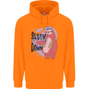 Sloth Down Policeman Funny Childrens Kids Hoodie Orange