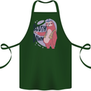 Sloth Down Policeman Funny Cotton Apron 100% Organic Forest Green