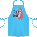 Sloth Down Policeman Funny Cotton Apron 100% Organic Turquoise