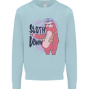 Sloth Down Policeman Funny Kids Sweatshirt Jumper Light Blue