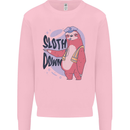 Sloth Down Policeman Funny Kids Sweatshirt Jumper Light Pink