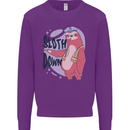 Sloth Down Policeman Funny Kids Sweatshirt Jumper Purple