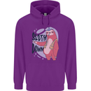 Sloth Down Policeman Funny Mens 80% Cotton Hoodie Purple