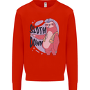 Sloth Down Policeman Funny Mens Sweatshirt Jumper Bright Red