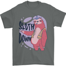 Sloth Down Policeman Funny Mens T-Shirt Cotton Gildan Charcoal