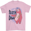 Sloth Down Policeman Funny Mens T-Shirt Cotton Gildan Light Pink