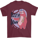 Sloth Down Policeman Funny Mens T-Shirt Cotton Gildan Maroon