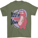 Sloth Down Policeman Funny Mens T-Shirt Cotton Gildan Military Green