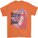 Sloth Down Policeman Funny Mens T-Shirt Cotton Gildan Orange