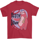 Sloth Down Policeman Funny Mens T-Shirt Cotton Gildan Red
