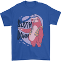 Sloth Down Policeman Funny Mens T-Shirt Cotton Gildan Royal Blue