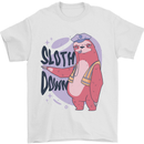 Sloth Down Policeman Funny Mens T-Shirt Cotton Gildan White
