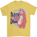 Sloth Down Policeman Funny Mens T-Shirt Cotton Gildan Yellow