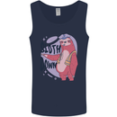 Sloth Down Policeman Funny Mens Vest Tank Top Navy Blue