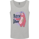 Sloth Down Policeman Funny Mens Vest Tank Top Sports Grey