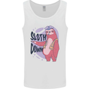 Sloth Down Policeman Funny Mens Vest Tank Top White