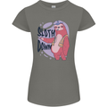 Sloth Down Policeman Funny Womens Petite Cut T-Shirt Charcoal