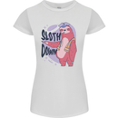 Sloth Down Policeman Funny Womens Petite Cut T-Shirt White