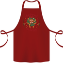 Sloth Eat Sleep & Be Merry Funny Christmas Cotton Apron 100% Organic Maroon