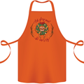 Sloth Eat Sleep & Be Merry Funny Christmas Cotton Apron 100% Organic Orange