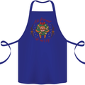 Sloth Eat Sleep & Be Merry Funny Christmas Cotton Apron 100% Organic Royal Blue
