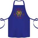 Sloth Eat Sleep & Be Merry Funny Christmas Cotton Apron 100% Organic Royal Blue