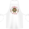 Sloth Eat Sleep & Be Merry Funny Christmas Cotton Apron 100% Organic White