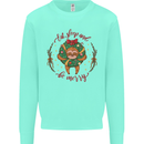 Sloth Eat Sleep & Be Merry Funny Christmas Kids Sweatshirt Jumper Peppermint