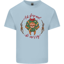 Sloth Eat Sleep & Be Merry Funny Christmas Kids T-Shirt Childrens Light Blue
