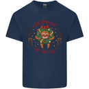 Sloth Eat Sleep & Be Merry Funny Christmas Kids T-Shirt Childrens Navy Blue