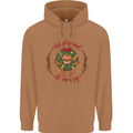 Sloth Eat Sleep & Be Merry Funny Christmas Mens 80% Cotton Hoodie Caramel Latte