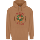 Sloth Eat Sleep & Be Merry Funny Christmas Mens 80% Cotton Hoodie Caramel Latte