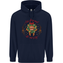 Sloth Eat Sleep & Be Merry Funny Christmas Mens 80% Cotton Hoodie Navy Blue