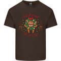 Sloth Eat Sleep & Be Merry Funny Christmas Mens Cotton T-Shirt Tee Top Dark Chocolate