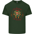 Sloth Eat Sleep & Be Merry Funny Christmas Mens Cotton T-Shirt Tee Top Forest Green