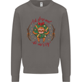 Sloth Eat Sleep & Be Merry Funny Christmas Mens Sweatshirt Jumper Charcoal