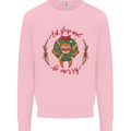 Sloth Eat Sleep & Be Merry Funny Christmas Mens Sweatshirt Jumper Light Pink