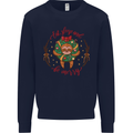 Sloth Eat Sleep & Be Merry Funny Christmas Mens Sweatshirt Jumper Navy Blue