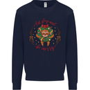 Sloth Eat Sleep & Be Merry Funny Christmas Mens Sweatshirt Jumper Navy Blue