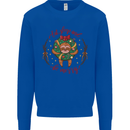 Sloth Eat Sleep & Be Merry Funny Christmas Mens Sweatshirt Jumper Royal Blue
