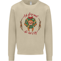 Sloth Eat Sleep & Be Merry Funny Christmas Mens Sweatshirt Jumper Sand
