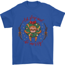 Sloth Eat Sleep & Be Merry Funny Christmas Mens T-Shirt Cotton Gildan Royal Blue