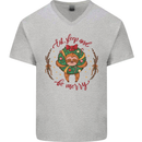 Sloth Eat Sleep & Be Merry Funny Christmas Mens V-Neck Cotton T-Shirt Sports Grey