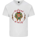 Sloth Eat Sleep & Be Merry Funny Christmas Mens V-Neck Cotton T-Shirt White