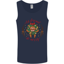 Sloth Eat Sleep & Be Merry Funny Christmas Mens Vest Tank Top Navy Blue